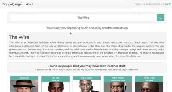 A small app I’d made in Reason that connected to your Trakt and told you who you already knew in the things you were currently watching, and what from