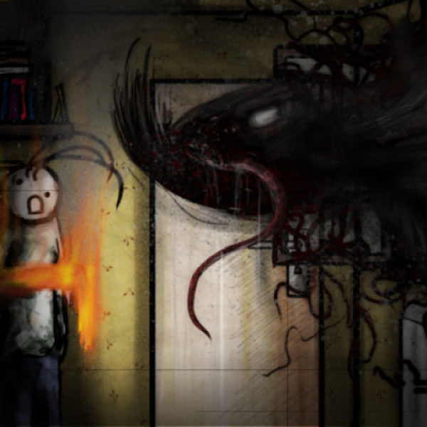 Le Soulèvement  (originally  On a verrouillé ma porte d'entrée  or  They locked my front door ) was an interactive webcomic that ran from 2007 to 2010 on the  OpenClassrooms forums . A couple images were made as a starter then people would suggest what to do next and I'd draw the next panes. The story evolved gradually as I got ideas and developed the universe even if it was mostly a comedy webcomic.